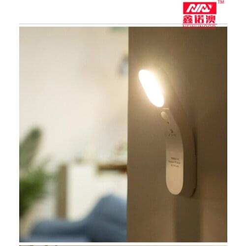 LED Wall Lamp Emergency Lighting Intelligent Human Body Sensor Night Light USB Chargeable Flashlight Rotatable LED Wall Light