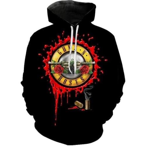 2021 Guns N Rose 3D Rock Hoodie New Printed Mens Womens and Childrens Fashion Pullovers Hip Hop Sweater Hooded Clothing Tops
