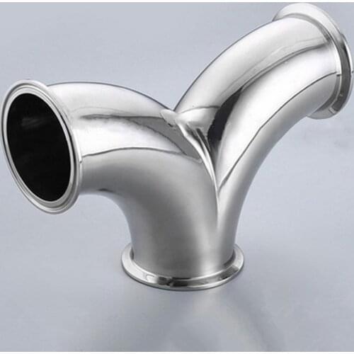76mm Pipe OD x 3" Tri Clamp Y-Shaped Elbow 3 Way SUS 304 Stainless Sanitary Fitting Homebrew Beer Wine Diary Product