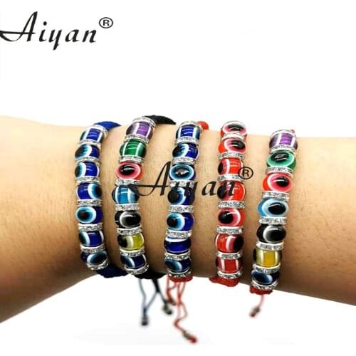 1Pieces Turkish Resin Eye Beads For Men And Women Good Luck Exorcism Thread Woven Bracelets Show Friendship Can Given As a Gift