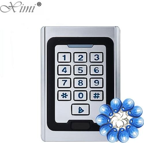 M02 Metal Cover Access Control Card Reader With Led Keypad Surface Waterproof Standalone Door Access Controller System+10 Keys