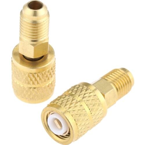 Yetaha 2Pcs R410a Straight Adapter 5/16" SAE Female 1/4" SAE Male Charging Hose to Vacuum Pump for Mini Split Air Conditioners