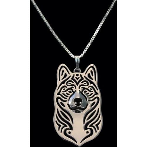 Lovers' Jewelry Alloy Pet Dog Necklaces Women Metal Akita Dog Necklaces Drop Shipping