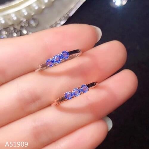 KJJEAXCMY boutique jewelry 925 sterling silver inlaid natural sapphire female ring support test