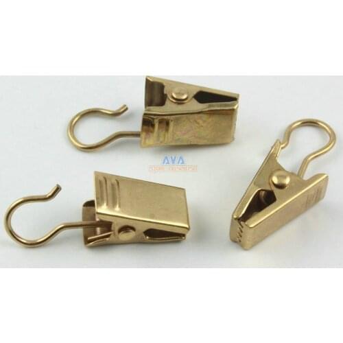 50 Pieces 32x9.5mm Gold Hook Clips for Curtain Drapery