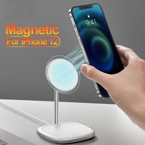 15W Magnetic Wireless Charger Stand For iPhone 12 Pro Max Mini Adjustable Desktop Stand Phone Holder For iPhone 12Pro Max
