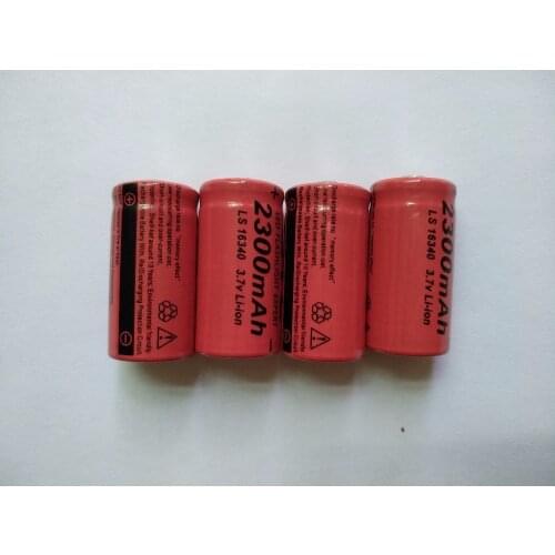 4pcs/lot 3.7v 2300mAh 16340 cr123a rechargeable battery lithium-ion battery for the red LED of flashlight