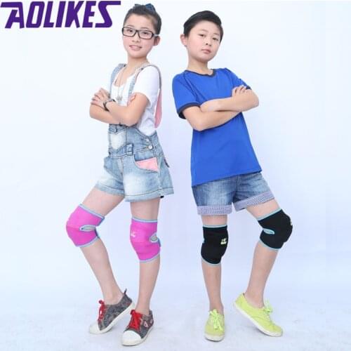AOLIKES 2Pcs/Pair Kids Thicken Sponge Anti-crash Knee Pads Dance Roller Skating Cycling Kneepads Knee Protectors For Children