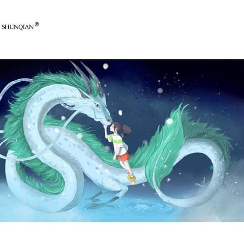 Spirited Away Poster Print Silk Fabric Print Poster Cloth Fabric Wall Poster Custom Satin Poster 40X60cm,50X75cm,60X90cm