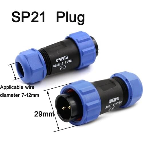 SP21 Aviation Plug Docking Socket IP68 Waterproof Mating Plugs Sockets 2 3 4 5 7 9 12 Pin Aviation Cable Wire Connector