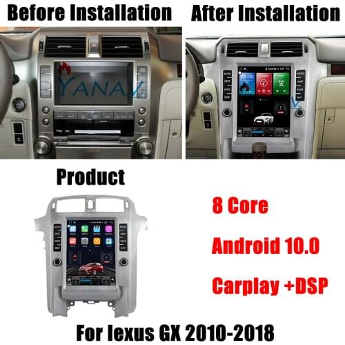 Android Car Radio Audio For Lexus GX 2010-2018 GPS Navigation Auto Stereo Receiver Video Multimedia MP3 Player Tesla Head Unit
