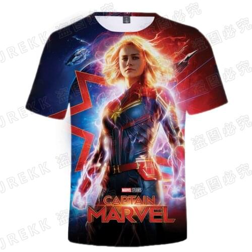 Summer The Avengers Movie Captain Marvel 3D Print T Shirt Men Women Children Casual Streetwear Fashion Short Sleeve Cool Tee