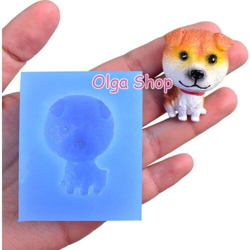 DYL773 Dog Silicone Mold Animal Mold Cake Decoration Candy Chocolate Resin Polymer Clay Jewelry Making Brooch Handmade