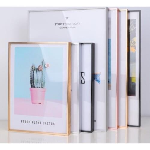 Photo Frame Metal Picture Frame with Plexiglass Hanging Golden Silver Black Frame for Wall Picture Poster Canvas Prints Decor