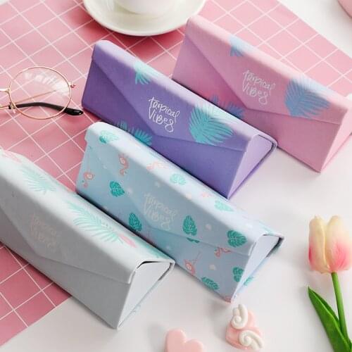 Easy Carry 1PCS Flamingo Travel Glasses Contact Box Green/Blue/Pink/Purple Glasses Sunglasses Case for Eyes Care Case