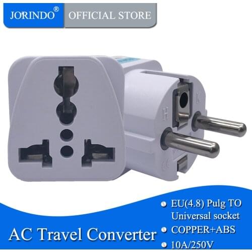 JORINDO European Standard Travel Transfer Plug,EU to UK,US,CN,AU power converter,10A/250V