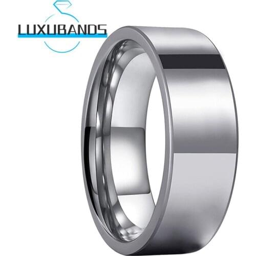 Tungsten Carbide Rings 8MM For Men Wemen Pipe Cut Engagement Wedding Bands Polished Finished Comfort Fit