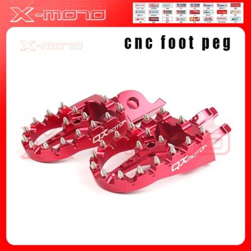 Red CNC Billet MX Foot Pegs Rests Pedals Footpegs For CR crf450r crf 450 crf250r crf250x CR125/250 Motorcycle
