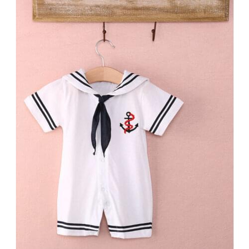 Newborn Infant Baby Boy Girls Sailor Romper Jumpsuit Bodysuit Outfit Clothes Set