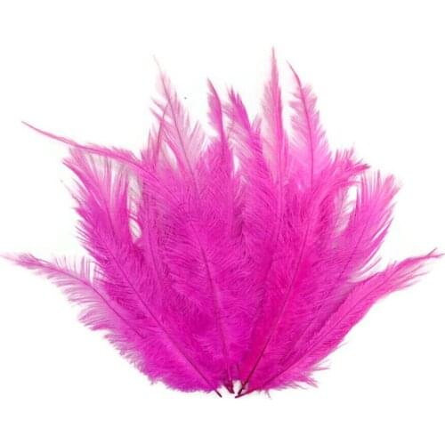 MFeathers 100 Pcs/Lot Natural Hot Pink Ostrich Feathers 35-40CM 14-16" Carnival Costumes Party Home Wedding Decorations Plumages