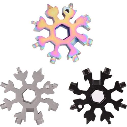 18-in-1 EDC Multi-function Tool Card Combination Small and Portable Outdoor Products Snowflake Tool Card
