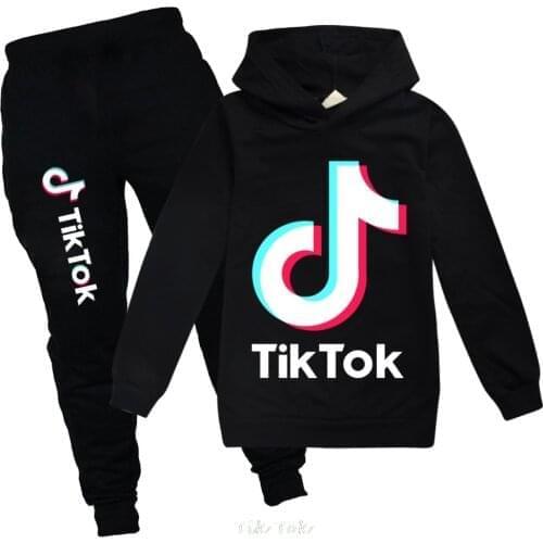 Fashion Tik Tok Kids Clothing Set Children Clothes Sets Cartoon Baby Girls Outfits Teenagers Boys Sports Suit
