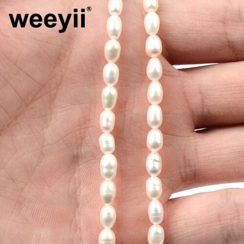 Natural Freshwater Pearl Beaded High Quality Rice Shape Punch Loose Beads For DIY Elegant Necklace Bracelet Jewelry Making