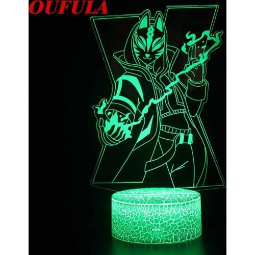 OUTELA Night LED Lights Novelty 3D lamp Cute Toy Gift 7 ColorCartoon Atmosphere Lamp For Children Kids Room