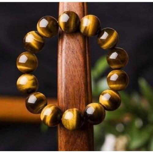 New hot Natural 10mm Tigers eye beads Bracelet Bangle 7.5
