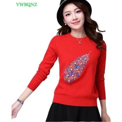Autumn Winter New Sweater Womens Clothing Short Wild Bottoming Shirt Round neck Sweater Thin Hedge Long sleeve Tops Sweater A79