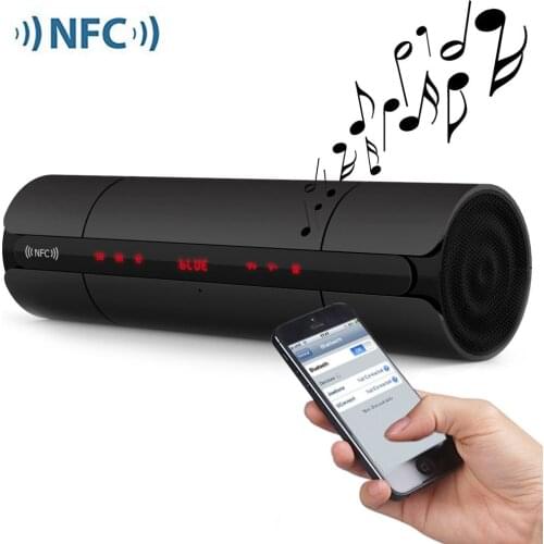 Portable KR8800 Wireless Bluetooth Speaker with LCD Screen /FM Radio NFC Function/Touch Buttons for Music Audio Player Sound Box