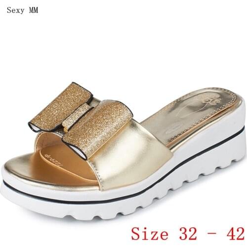 Slides Platform Sandals Women Shoes Summer Wedges Gladiator Sandals Woman High Heels Sandals Small Plus Size 32 33 - 40 41 42