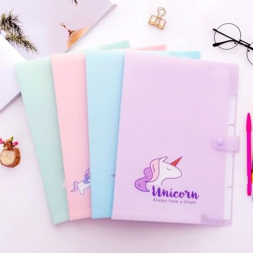 Unicorn File Bag Organ Bag Office Student Folder Kawaii Stationery File Organizer Novelty Cute File Folder Office Accessories