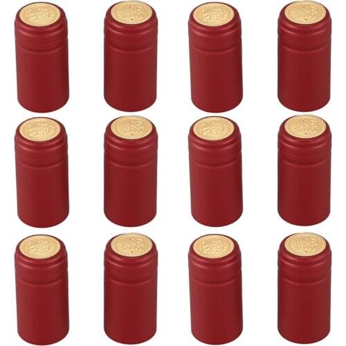 100 PVC Thermo-Shrinkable Cap with Tearing Line, Red Wine Cap, Plastic Cap, Self-Brewed Wine Bottle Sealing Cap