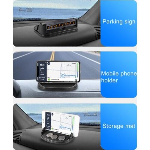 Universal Car Phone Stand Antiskid Parking Card Storage Holder with Number Plate Mounts DVR Holder car accessories
