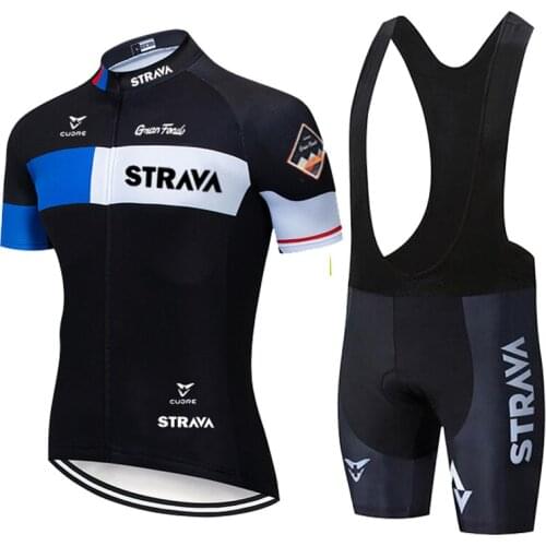2021 STRAVA cycling jersey set short sleeve men road bike mountain MTB team bicycle cycle clothing Maillot GEL Pants 20D Pad set