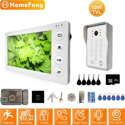 HomeFong Video Door Phone 1200 TVL Doorbell Camera Day Night Vision Waterproof Function With Electronic Lock For Villa Safety