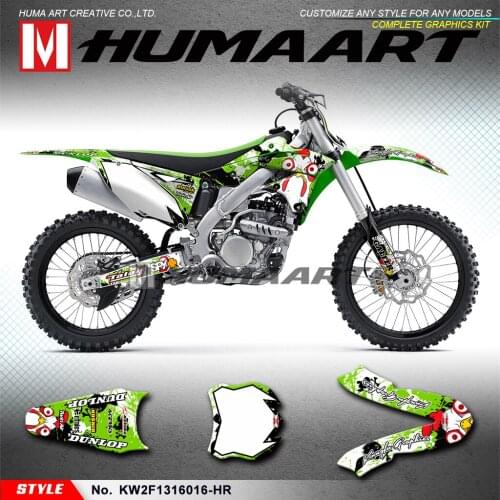 HUMAART Personalized Stickers Motorcycle Graphics Vinyl Wrap Kit for KX250F KX 250F 2013 2014 2015 2016