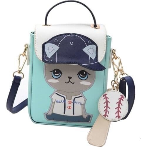 SJ Women Shoulder Bags Female Messenger Bag Braccialini Brand Style Handicraft Design Art Cartoon Fashion Lovely Sunhat Cat