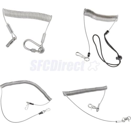 1.2/2/3/3.5m Fishing Coiled Lanyards Tether Pliers Lip Grips Tackle Boating Kayak Camping Security Rope