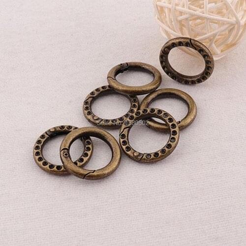 10pcs/lot 24mm bronze color O Ring clip buckles spring hook Key Chain for Backpack handbag