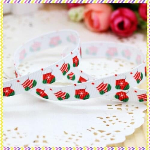 3/8'' Free shipping christmas printed grosgrain ribbon headwear hair bow diy party decoration wholesale OEM 9mm B447