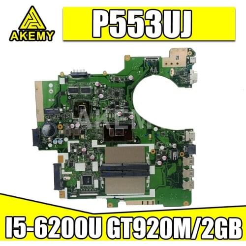 90NX00S0-R00020 For Asus P553UJ P553UF PRO553U PRO553UJ P553U Mainboard Laptop Motherboard W/ I5-6200U/6198U GT920M/2GB