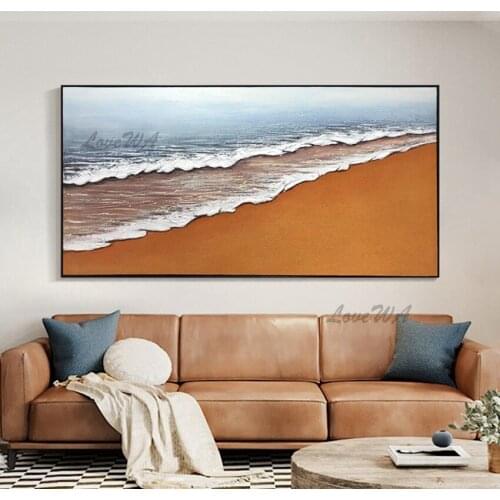 Abstract Sea Wave Oil Painting 100% Hand Painted Palette Knife Heavy Textured Paintings Acrylic Wall Hangings Art Showpieces