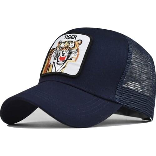 Breathable Mesh Baseball Cap Men Women Fashion Trucker Caps Snapback Hip Hop Baseball Hat With Tiger Patck Streetwear Visor Hats