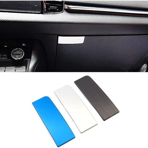 For Skoda Karoq 2017-2021 Car Storage Box Glove Box Glovebox Switch Button Cover Trim Stainless Steel Decorative Sticker