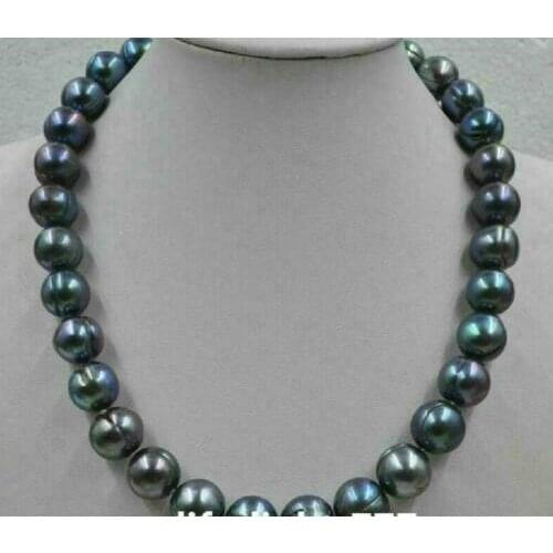 Long one stand 20inch Handmade 11-12mm South Sea Black Pearl Necklace