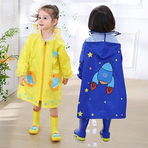 Yellow Rain Coat Girls Polyester Raincoat Poncho Kids Girls Baby Children Impremiable Rainwear Gear Rain Gear Abrigo Mujer YY247