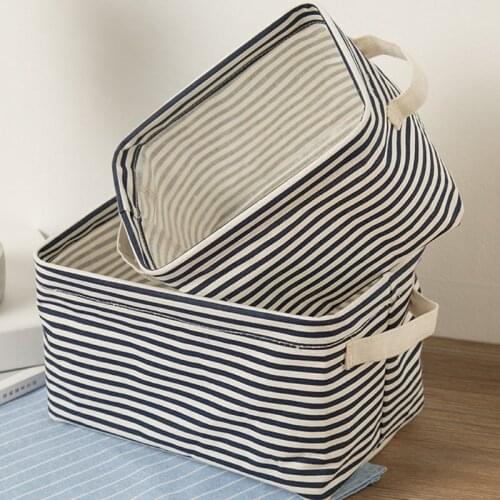 Cotton Desktop Storage Basket Sundries Storage Box Makeup Cosmetic Underwear Organizer Stationery Container Case Holder