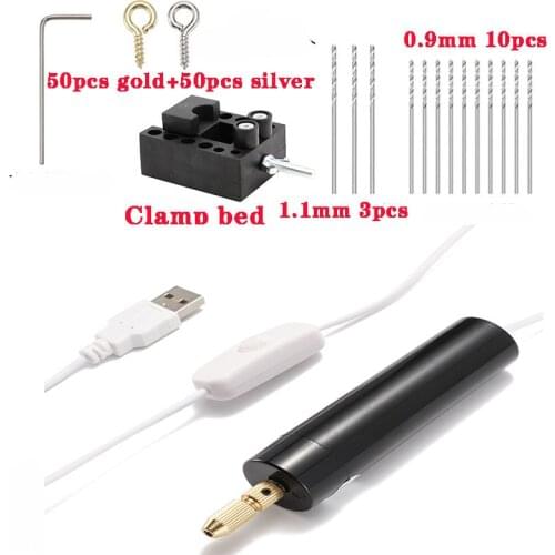 1 Set Jewelry Tools Mini Electric Drill Handheld UV Epoxy Resin Jewelry Making DIY Wood Craft Tools With 5V USB Data Cable